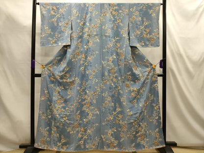 平和屋着物■上質な小紋　更紗花文　金彩　正絹　逸品　AABL4940sx