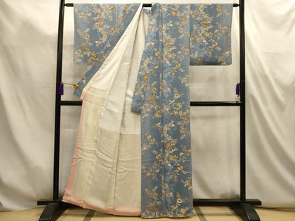 平和屋着物■上質な小紋　更紗花文　金彩　正絹　逸品　AABL4940sx