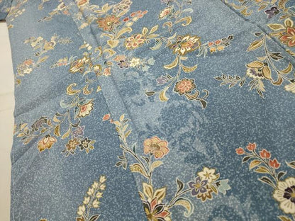 平和屋着物■上質な小紋　更紗花文　金彩　正絹　逸品　AABL4940sx