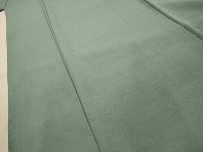 平和屋着物■お召　色無地　薄青色　正絹　逸品　AABL4941sx