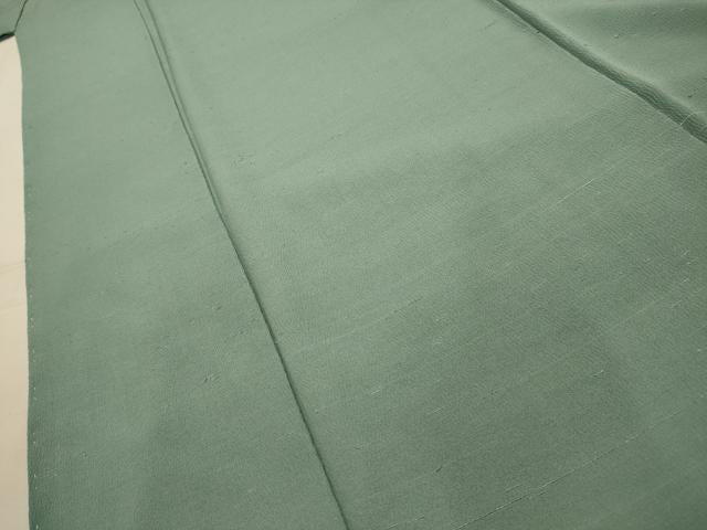 平和屋着物■お召　色無地　薄青色　正絹　逸品　AABL4941sx