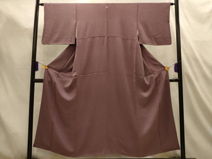 平和屋着物■上質な色無地　雲地紋　煤竹色　正絹　逸品　AABL4947sx