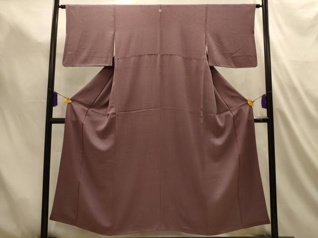 平和屋着物■上質な色無地　雲地紋　煤竹色　正絹　逸品　AABL4947sx