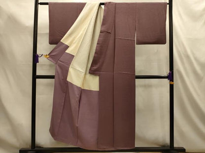 平和屋着物■上質な色無地　雲地紋　煤竹色　正絹　逸品　AABL4947sx