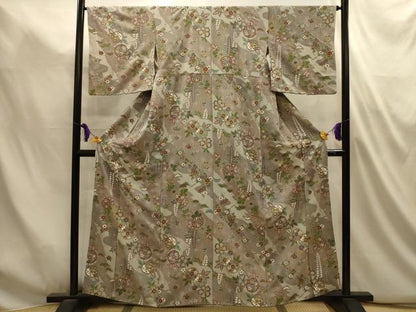 平和屋着物■上質な小紋　草花文　金彩　やまと誂製　正絹　逸品　AABL4949sx