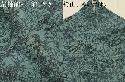 平和屋着物■上質な小紋　型染め　飛鳥風景文　正絹　逸品　AABL4950sx