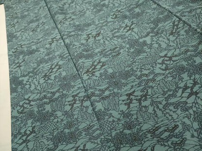平和屋着物■上質な小紋　型染め　飛鳥風景文　正絹　逸品　AABL4950sx