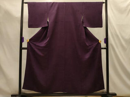 平和屋着物■上質な色無地　流水花地紋　似せ紫色　正絹　逸品　AABL4951sx