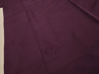 平和屋着物■上質な色無地　流水花地紋　似せ紫色　正絹　逸品　AABL4951sx