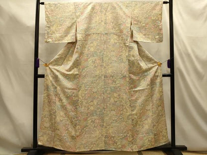 平和屋着物■上質な小紋　草花文　正絹　逸品　AABL4952sx