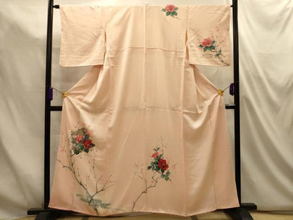 平和屋着物■訪問着　流水枝花文　銀彩　正絹　逸品　AABL4956sx