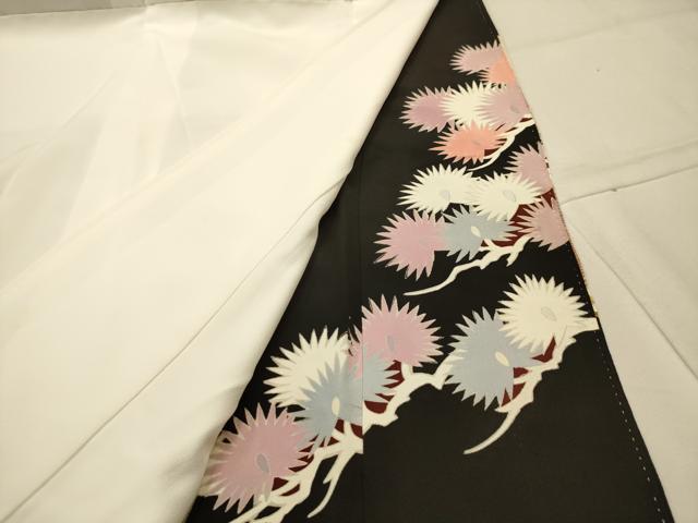 平和屋着物■豪華黒留袖　刺繍　浜松文　金銀糸　正絹　逸品　AABL4957sx