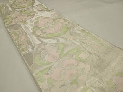 平和屋着物◎六通柄袋帯　花菱文　銀糸　正絹　逸品　AABL5011ou