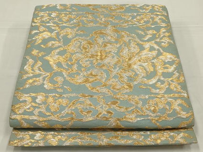 平和屋着物◎六通柄袋帯　草花文　金銀糸　正絹　逸品　AABL5012ou