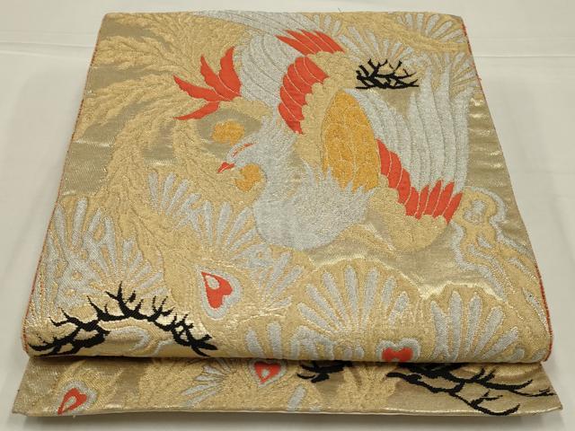 平和屋着物◎六通柄袋帯　鳳凰花文　金銀糸　正絹　逸品　AABL5014ou