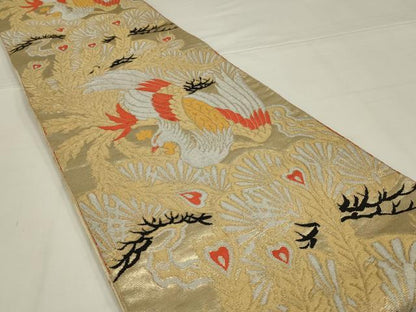 平和屋着物◎六通柄袋帯　鳳凰花文　金銀糸　正絹　逸品　AABL5014ou