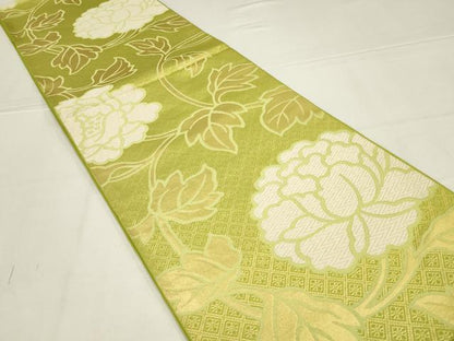 平和屋着物◎六通柄　本袋帯　枝牡丹　金糸　正絹　逸品　AABL5030ou