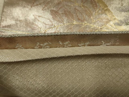 平和屋着物◎佐賀錦　六通柄袋帯　花鳥文　金糸　引箔　正絹　逸品　AABL5032ou