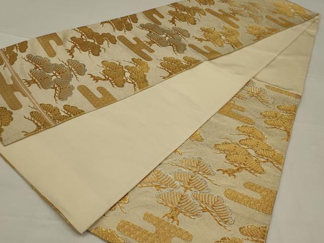 平和屋着物◎六通柄袋帯　枝松文　金銀糸　正絹　逸品　AABL5042ou