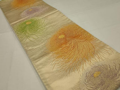 平和屋着物◎六通柄袋帯　乱菊　金糸　正絹　逸品　AABL5043ou