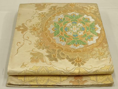 平和屋着物◎六通柄袋帯　飾花文　金銀糸　正絹　逸品　AABL5050ou