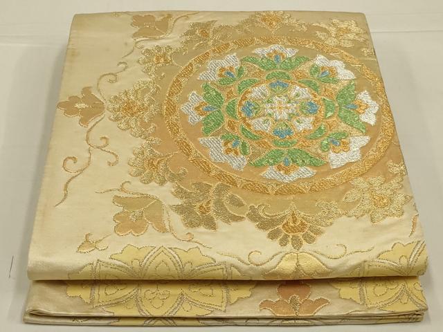 平和屋着物◎六通柄袋帯　飾花文　金銀糸　正絹　逸品　AABL5050ou
