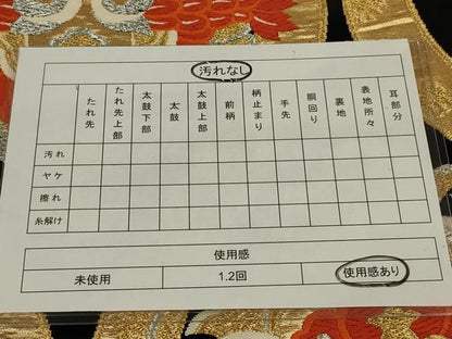平和屋着物◎六通柄袋帯　唐織　向かい鳥立涌花文　黒地　金銀糸　正絹　逸品　AABL5071ou