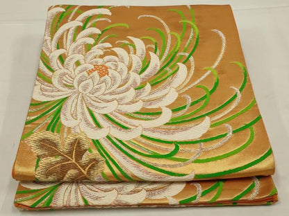 平和屋着物◎六通柄袋帯　唐織　乱菊　金銀糸　正絹　逸品　AABL5076ou