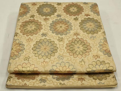 平和屋着物◎佐賀錦　六通柄袋帯　花唐草文　金糸　正絹　逸品　AABL5078ou