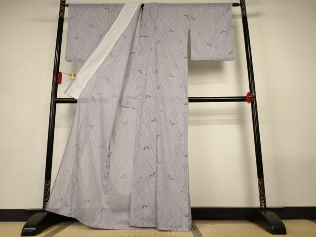 平和屋着物＊夏物　小紋　絽　舞蝶文　洗える着物　AABL5082jd