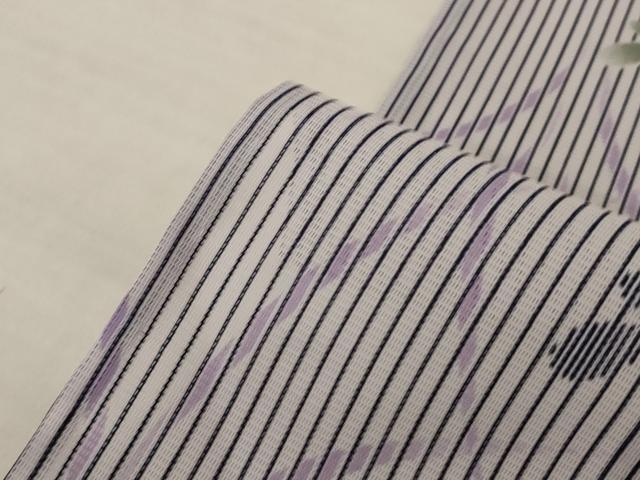 平和屋着物＊夏物　小紋　絽　舞蝶文　洗える着物　AABL5082jd