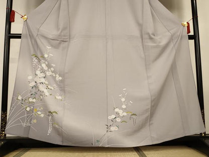 平和屋着物＊夏物　訪問着　絽　友禅　草花文　正絹　逸品　AABL5083jd