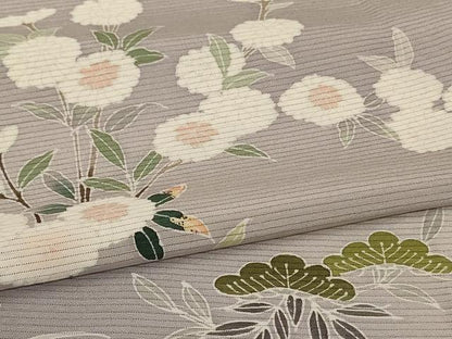 平和屋着物＊夏物　訪問着　絽　友禅　草花文　正絹　逸品　AABL5083jd