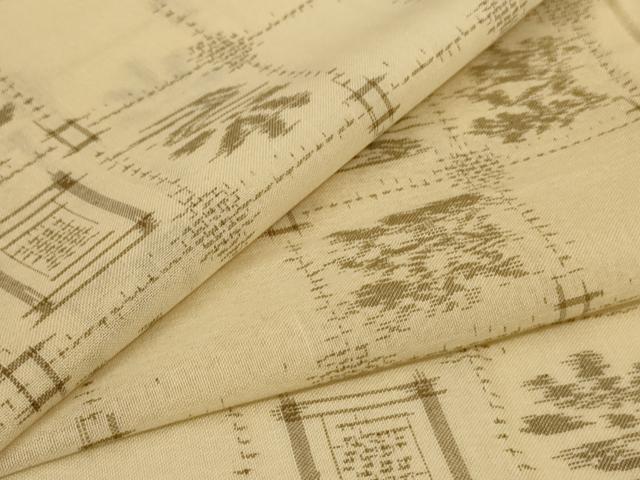平和屋着物＊夏物　紗紬　幾何学文様　正絹　逸品　AABL5085jd