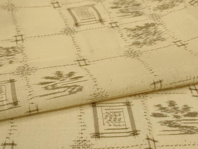 平和屋着物＊夏物　紗紬　幾何学文様　正絹　逸品　AABL5085jd