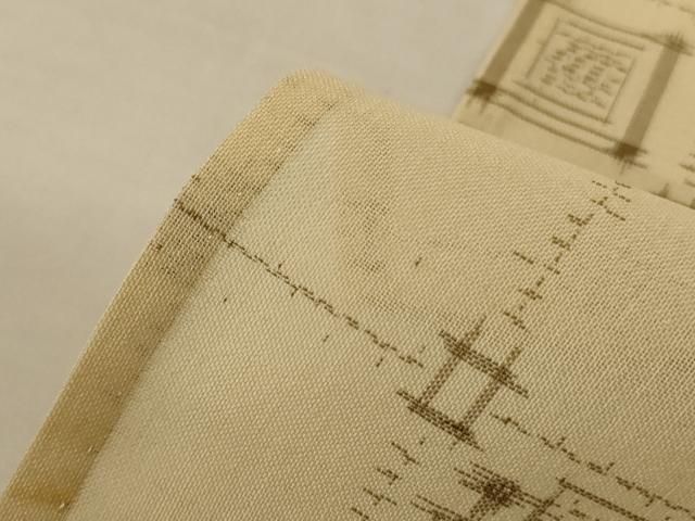 平和屋着物＊夏物　紗紬　幾何学文様　正絹　逸品　AABL5085jd