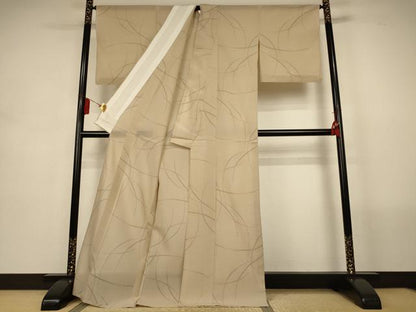 平和屋着物＊夏物　紗紬　芝文　ロング丈　正絹　逸品　AABL5086jd