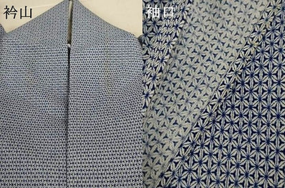 平和屋着物＊夏物　江戸小紋　紗　麻の葉文様　洗える着物　AABL5088jd