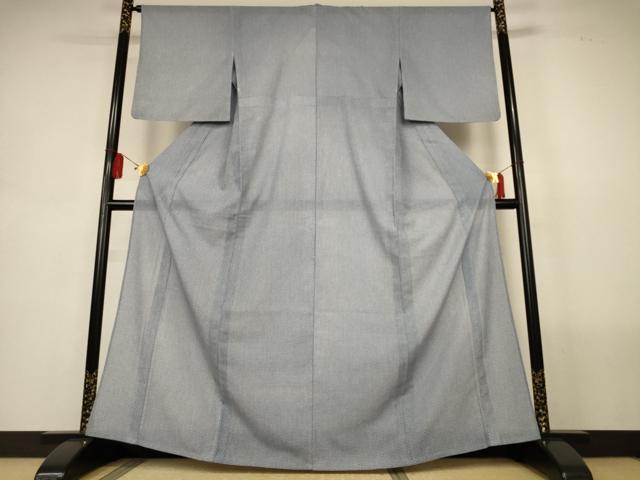 平和屋着物＊夏物　江戸小紋　紗　麻の葉文様　洗える着物　AABL5088jd