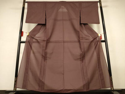 平和屋着物＊夏物　色無地　絽　赤褐色　正絹　逸品　未使用　AABL5090jd