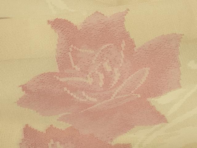 平和屋着物＊夏物　小紋　紗　薔薇　正絹　逸品　AABL5102jd