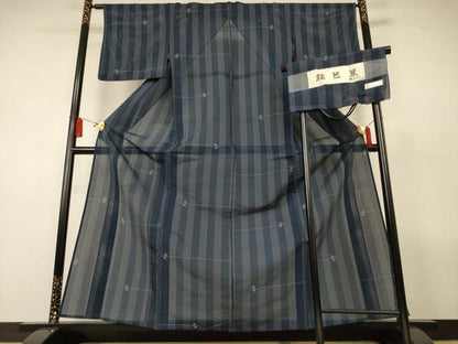 平和屋着物＊夏物　絽芭蕉　琉球絣間道　証紙付き　正絹　逸品　AABL5106jd