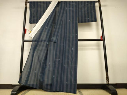 平和屋着物＊夏物　絽芭蕉　琉球絣間道　証紙付き　正絹　逸品　AABL5106jd