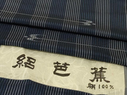 平和屋着物＊夏物　絽芭蕉　琉球絣間道　証紙付き　正絹　逸品　AABL5106jd