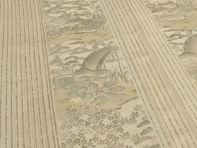 平和屋着物＊夏物　訪問着　紗　風景文　正絹　逸品　AABL5107jd