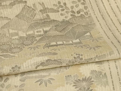 平和屋着物＊夏物　訪問着　紗　風景文　正絹　逸品　AABL5107jd