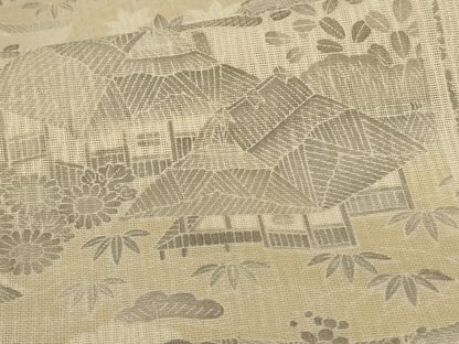 平和屋着物＊夏物　訪問着　紗　風景文　正絹　逸品　AABL5107jd