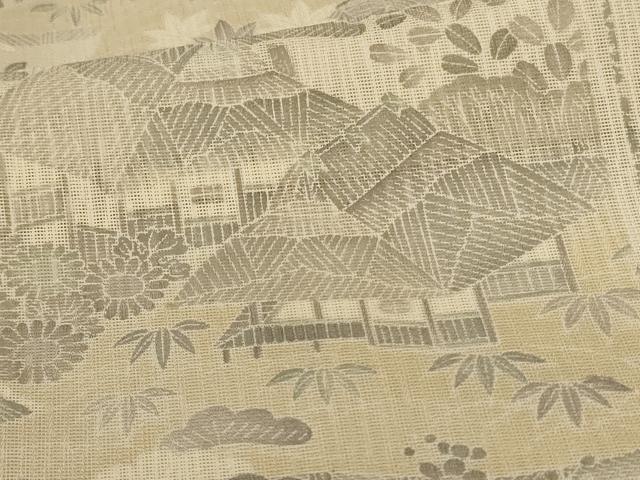 平和屋着物＊夏物　訪問着　紗　風景文　正絹　逸品　AABL5107jd