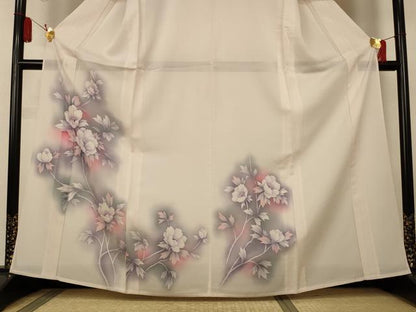 平和屋着物＊夏物　訪問着　絽　草花文　暈し染め　正絹　逸品　AABL5112jd