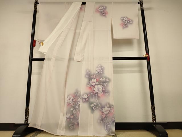 平和屋着物＊夏物　訪問着　絽　草花文　暈し染め　正絹　逸品　AABL5112jd